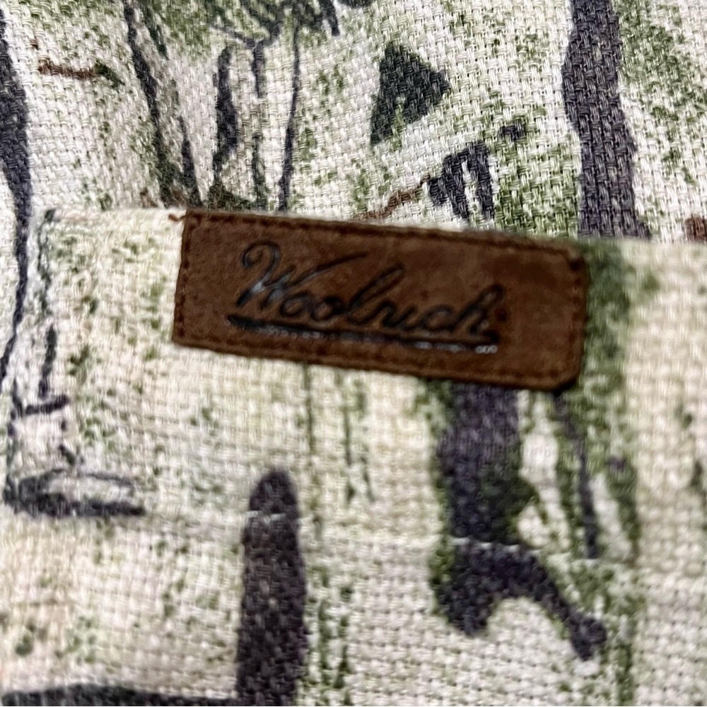 Vtg WOOLRICH Mens M Golfer Print Shirt Button Down Woven Short Sleeve Green 90s - Picture 11 of 15